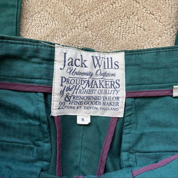 Jack Wills Green Cotton Chinos Size Small - Picture 2 of 5